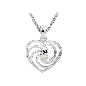 Silver Cat Romantický srdiečkový náhrdelník so zirkónom SC408
