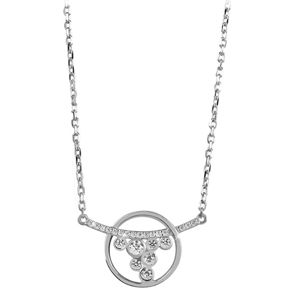 Silver Cat Strieborný náhrdelník s čírymi zirkónmi SC316