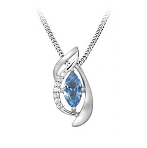 Silver Cat Štýlový náhrdelník so syntetickým modrým spinelom SC459 (retiazka, prívesok)
