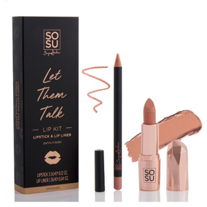 SOSU Cosmetics Súprava na pery s rúžom a kontúrovacou ceruzkou Let Them Talk Unveiled (Lip Kit)
