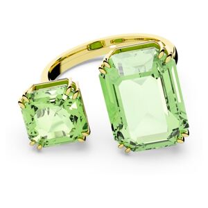 Swarovski Luxusný otvorený prsteň so zelenými kryštálmi Millenia 5619626 50 mm