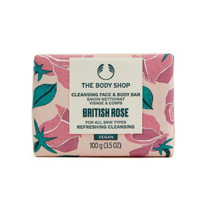 The Body Shop Tuhé mydlo na tvár a telo British Rose (Cleansing Face & Body Bar) 100 g