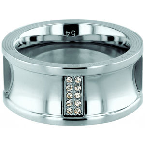 Tommy Hilfiger Luxusné oceľový prsteň s kryštálmi TH2780034 54 mm