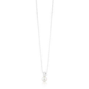 Tous Strieborný náhrdelník s pravou perlou a medvedíkom 214832500 (retiazka, prívesok)