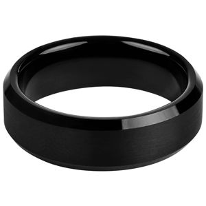 Troli Čierny oceľový prsteň 54 mm