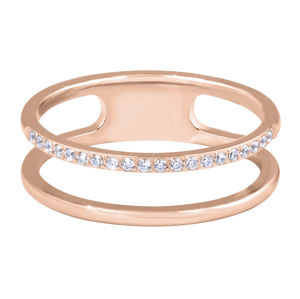 Troli Dvojitý minimalistický prsteň z ocele Rose Gold 62 mm