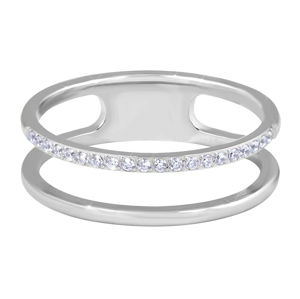 Troli Dvojitý minimalistický prsteň z ocele Silver 55 mm