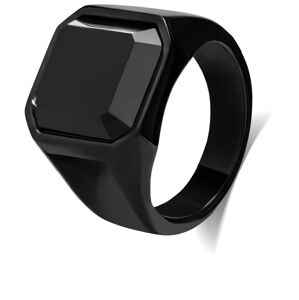 Troli Masívny prsteň s čiernym kryštálom 56 mm