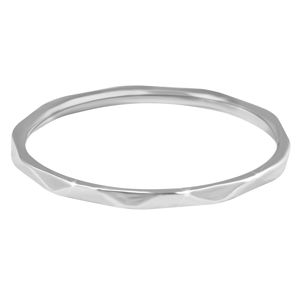 Troli Minimalistický oceľový prsteň s jemným dizajnom Silver 62 mm