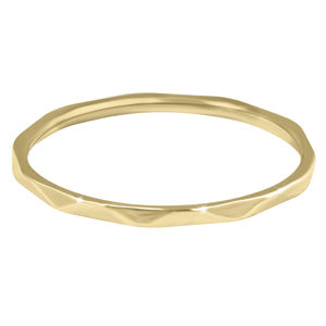Troli Minimalistický pozlátený prsteň s jemným dizajnom Gold 58 mm