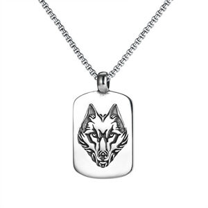 Troli Moderné oceľový náhrdelník Wolf VGX1824