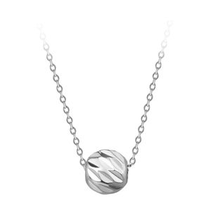 Troli Nežný oceľový náhrdelník s príveskom Globe Silver