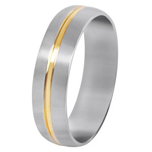 Troli Oceľový prsteň so zlatým prúžkom 65 mm