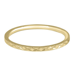 Troli Pozlátený minimalistický prsteň z ocele s jemným vzorom Gold 49 mm
