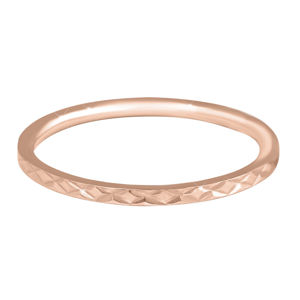 Troli Pozlátený minimalistický prsteň z ocele s jemným vzorom Rose zlaté 49 mm
