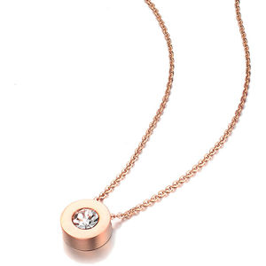Troli Ružovo pozlátený náhrdelník s trblietavým príveskom