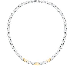 Trussardi Luxusný oceľový bicolor náhrdelník T-Logo TJAXC02