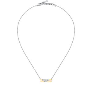 Trussardi Oceľový bicolor náhrdelník so zirkónmi T-Logo TJAXC06