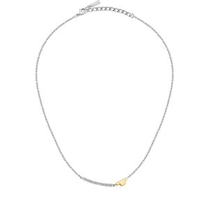 Trussardi Pôvabný oceľový náhrdelník so zirkónmi T-Logo TJAXC05