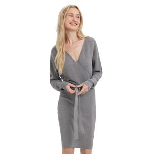 Vero Moda Dámske šaty VMHOLLYREM Regular Fit 10269251 Medium Grey Melange S