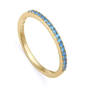 Viceroy Elegantný pozlátený prsteň s modrými zirkónmi Trend 9118A014 50 mm