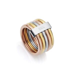 Viceroy Luxusný tricolor prsteň z ocele Chic 75305A01 52 mm