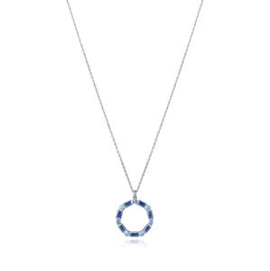 Viceroy Prekrásny strieborný náhrdelník s modrými zirkónmi Elegant 9121C000-33
