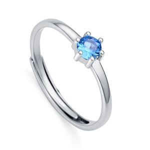 Viceroy Pôvabný strieborný prsteň s modrým zirkónom Clasica 9115A01 53 mm