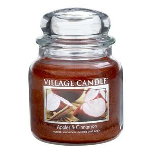 Village Candle Vonná sviečka v skle Jablko a škorica (Apple Cinnamon) 397 g