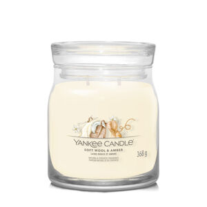 Yankee Candle Aromatická sviečka Signature sklo stredná Soft Wool & Amber 368 g