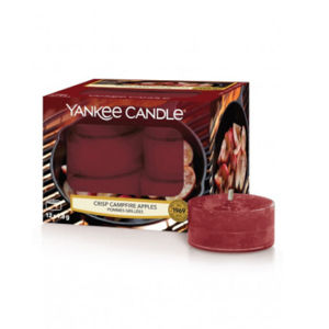 Yankee Candle Aromatické čajové sviečky Crisp Campfire Apples 12 x 9,8 g